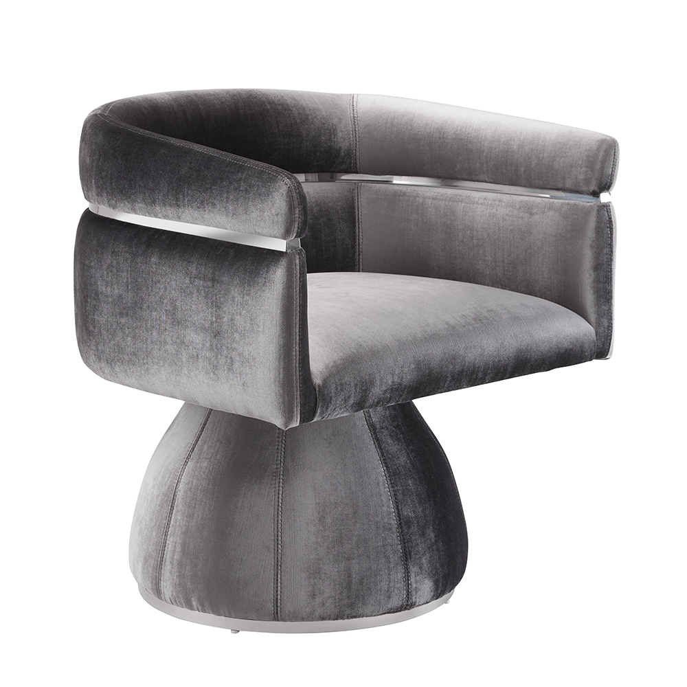 Obi Charcoal Velvet Chair